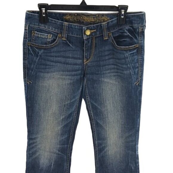 Express Jeans Blue Denim Stella Boot Cut Stretch Womens Size 4 - Picture 2 of 7